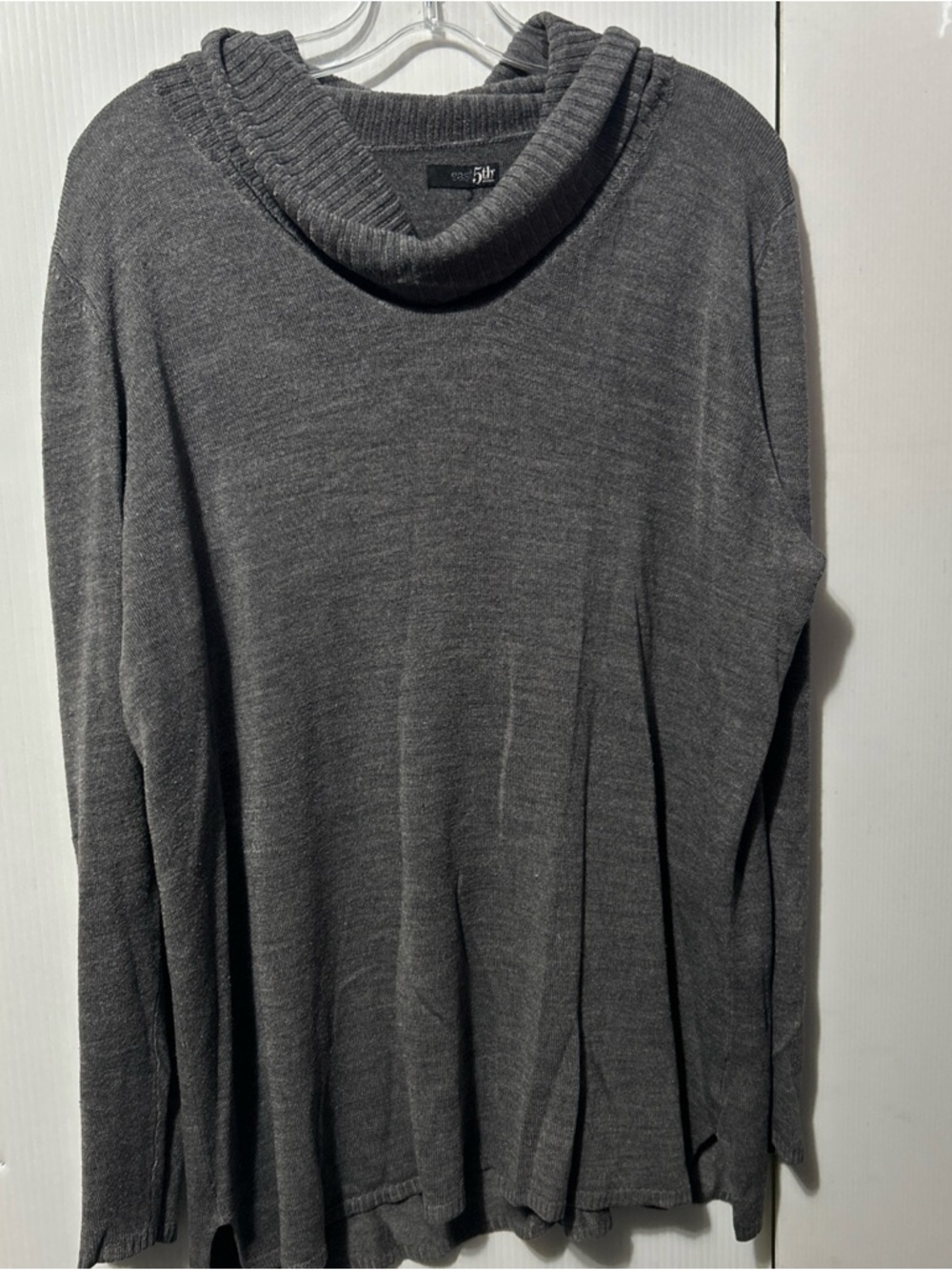 East 5th Charcoal Gray Cowl Neck Lightweight Sweater